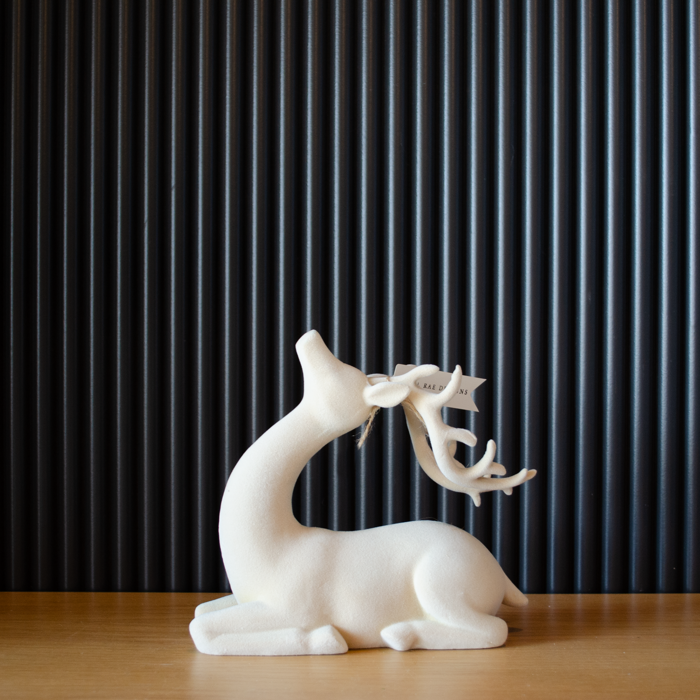 Flocked Cream Deer Collection