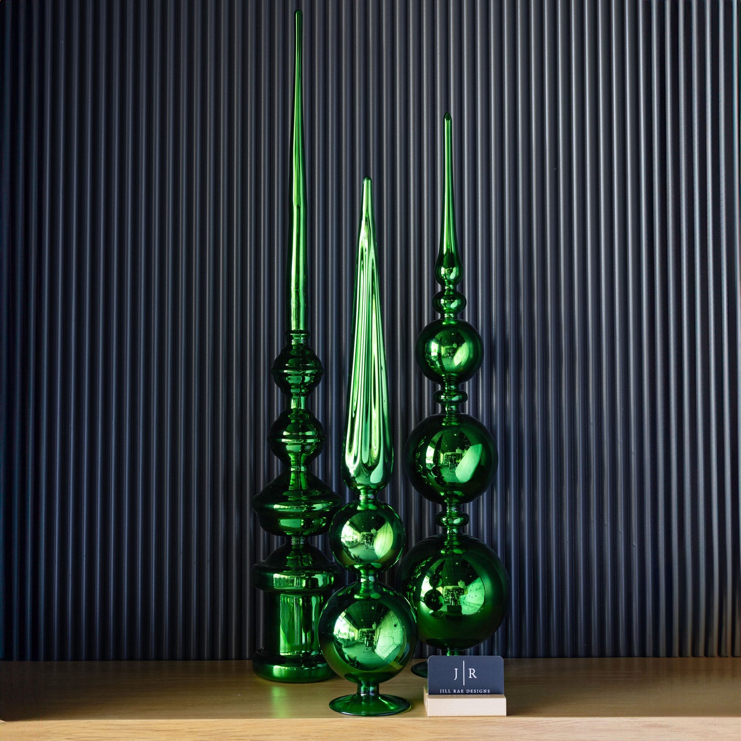 Green Glass Finials