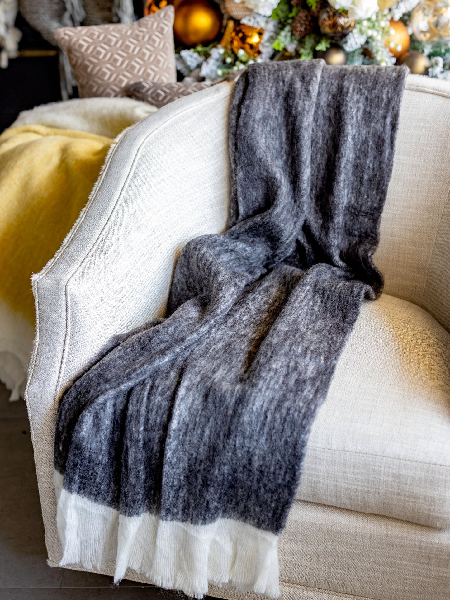 Black Mohair Throw