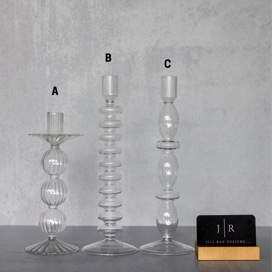 Glass Candle Stick Holders