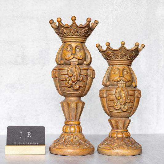 Set of Two Resin Nutcracker Candlestick Holder