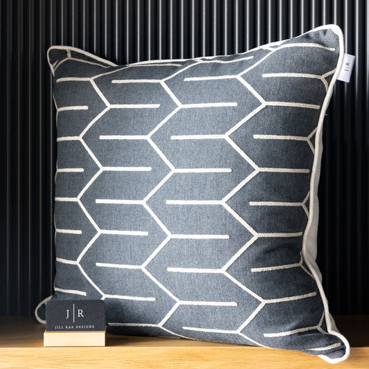 Stacked Geometric Pattern Pillow