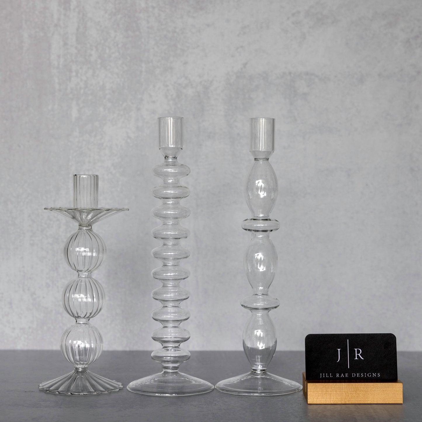 Glass Candle Stick Holders