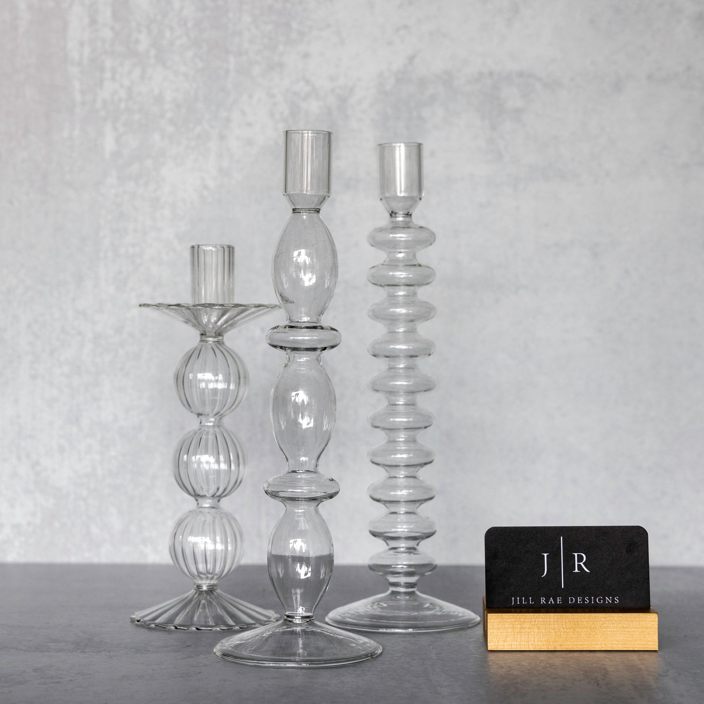 Glass Candle Stick Holders