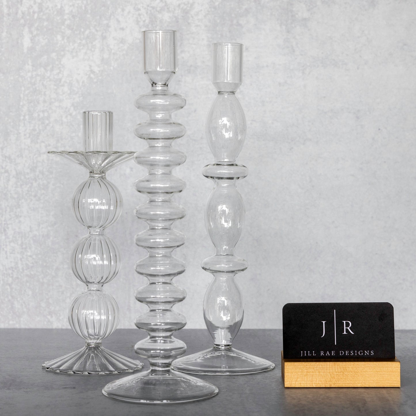 Glass Candle Stick Holders