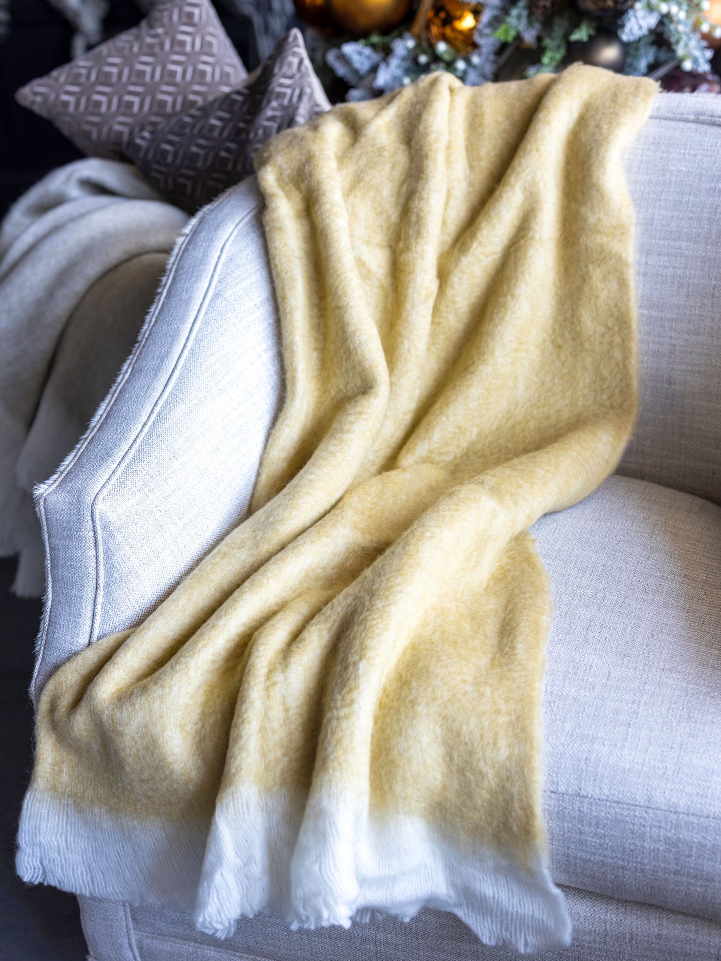 Mustard Mohair Throw